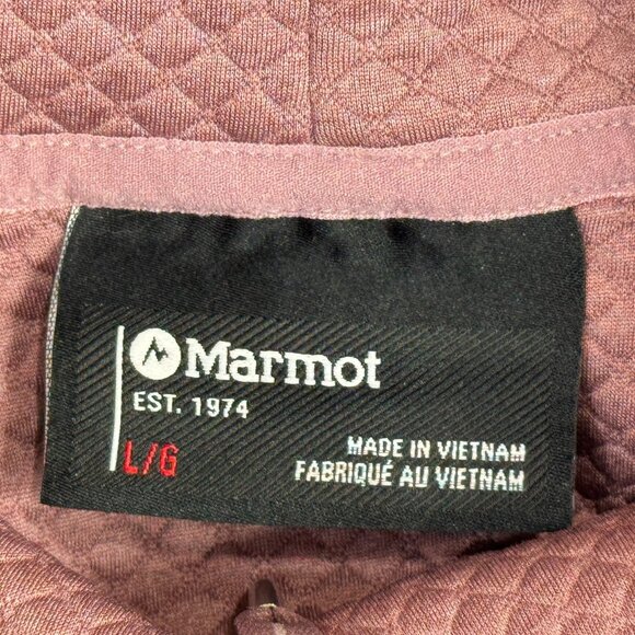 Marmot Annie Quilted Sweatshirt Womens Large Pink Long Sleeve Cowl Neck Pullover - Picture 3 of 10